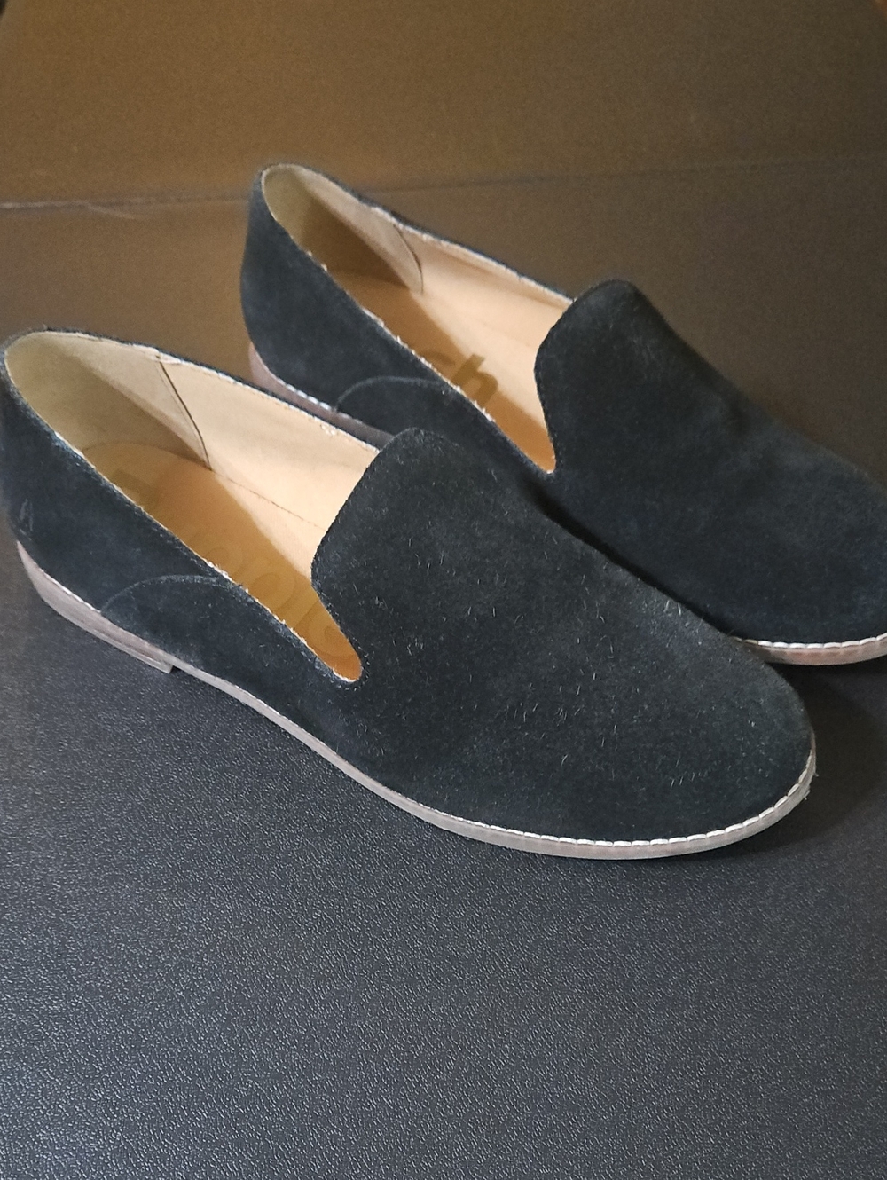 Women's Black Suede Slip-On Loafers